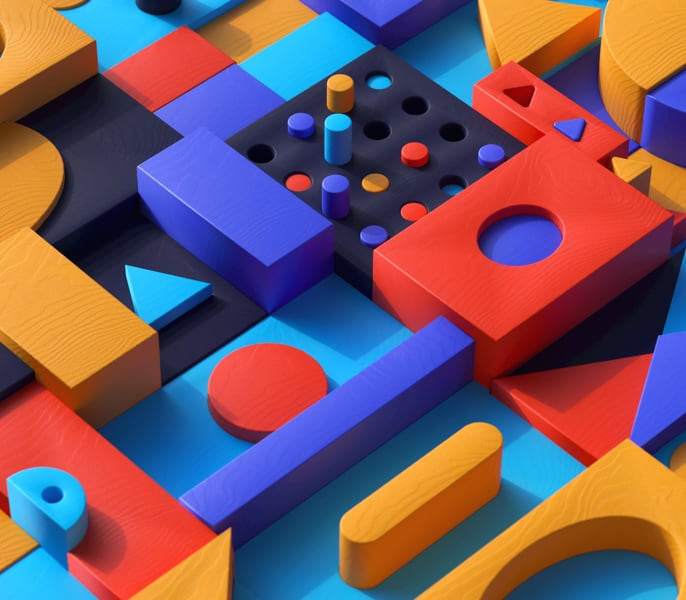 Colorful wooden building blocks